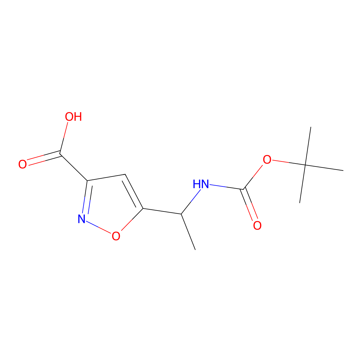 (S)-5-(1-((Tert-butoxycarbonyl)amino)ethyl)isoxazole-3-carboxylic acid molecular structure, CAS 1095825-67-4