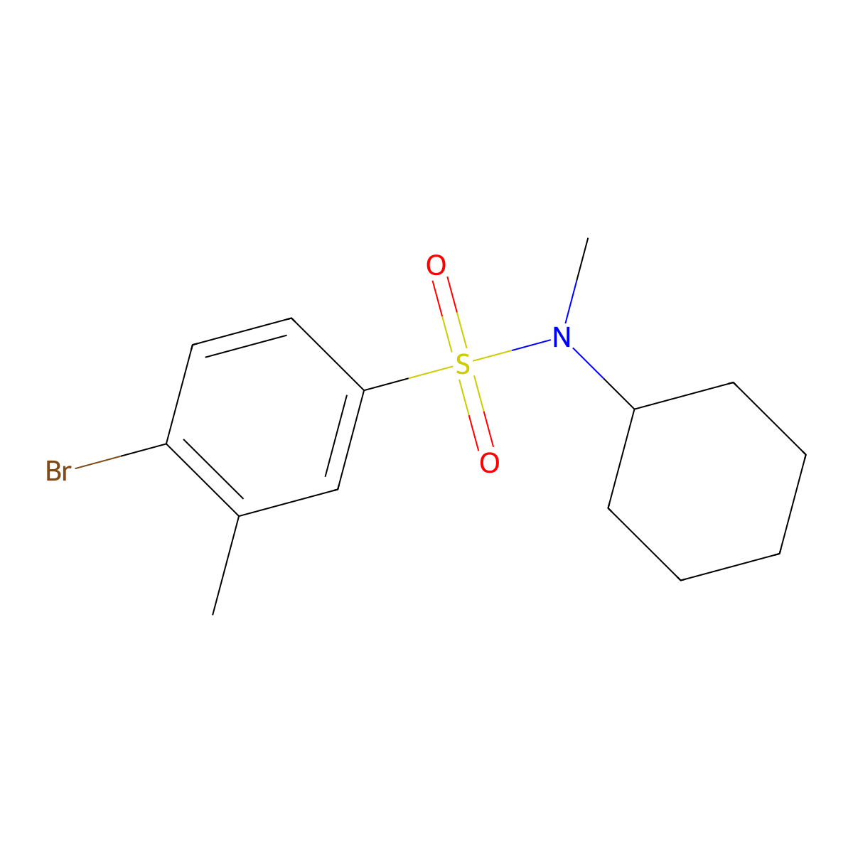 [(4-Bromo-3-methylphenyl)sulfonyl]cyclohexylmethylamine molecular structure, CAS 1095882-53-3