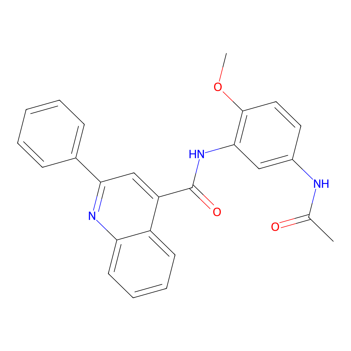 N-[5-(acetylamino)-2-methoxyphenyl]-2-phenylquinoline-4-carboxamide molecular structure, CAS 1095892-79-7