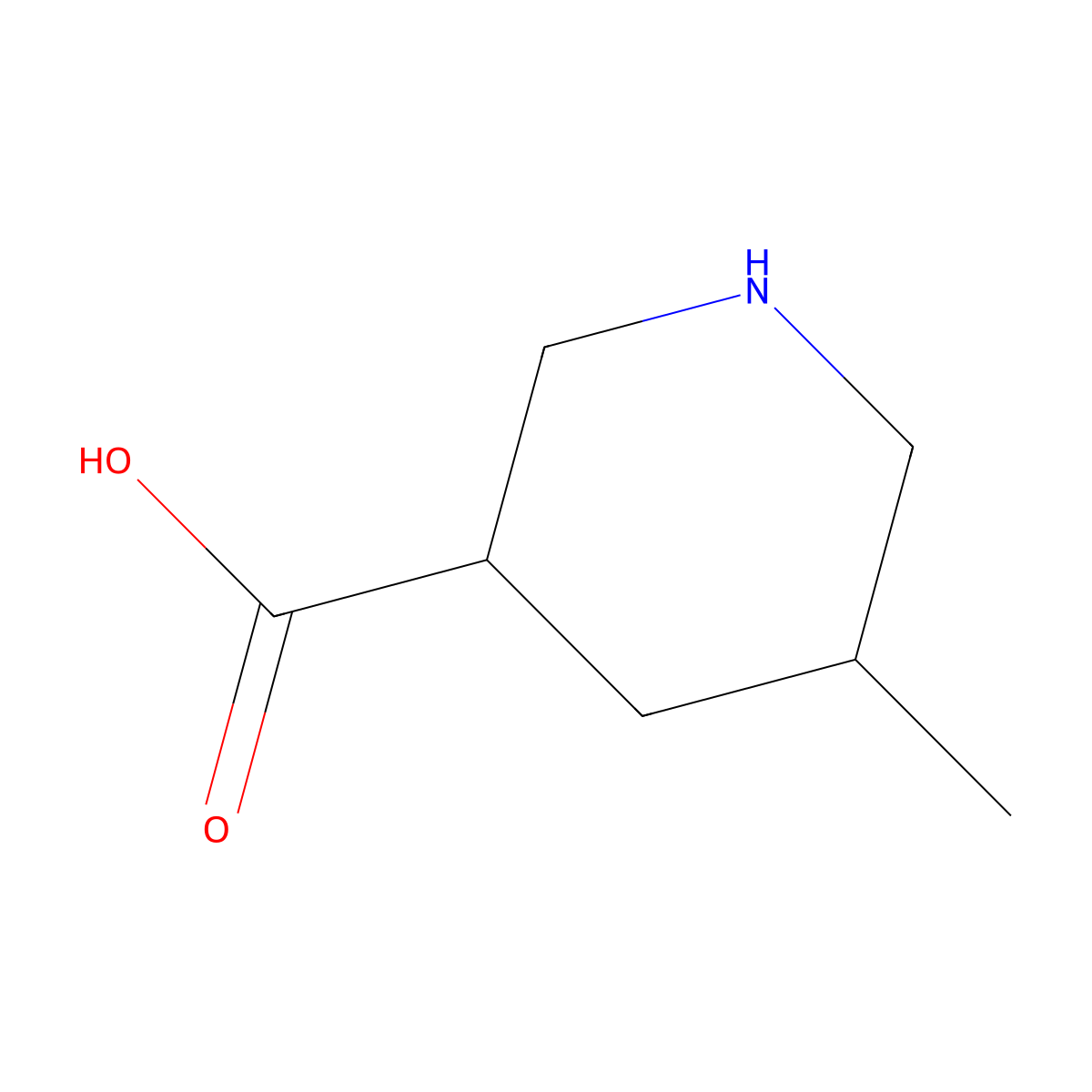 5-Methylpiperidine-3-carboxylic acid molecular structure, CAS 1095906-16-3