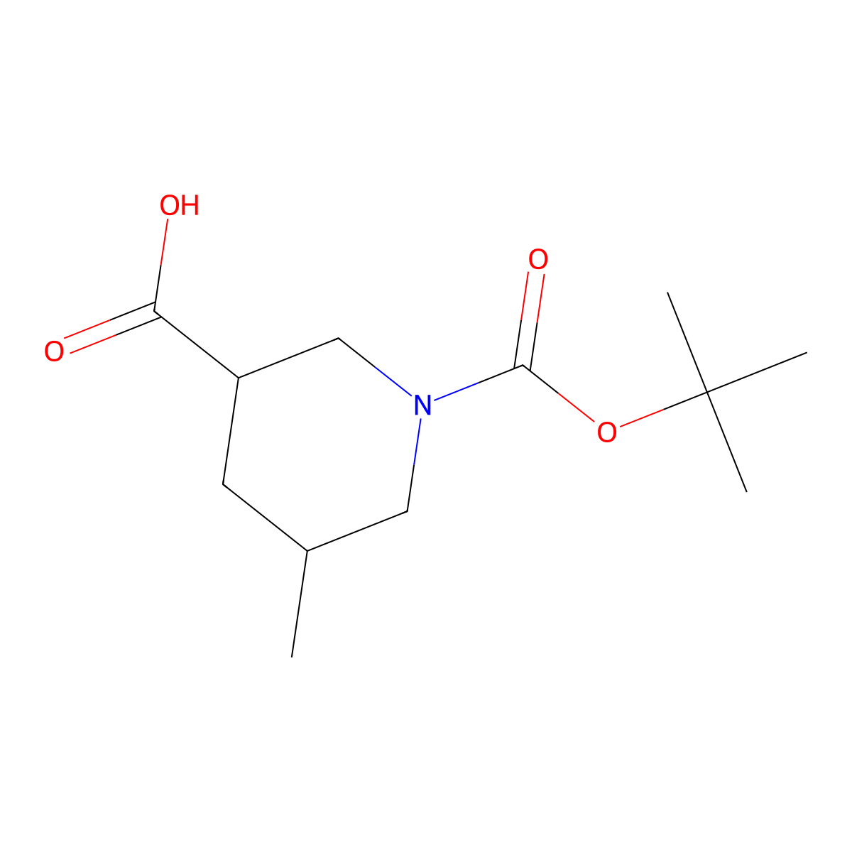 (3S,5S)-1-Boc-5-methylpiperidine-3-carboxylic Acid molecular structure, CAS 1095906-17-4
