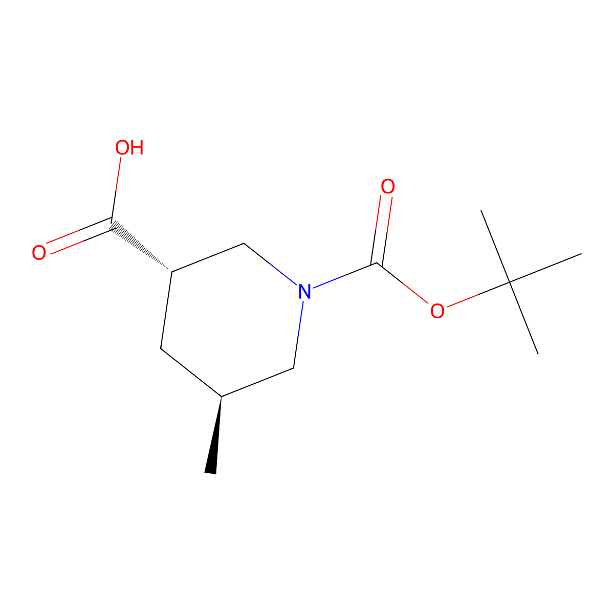 (3S,5S)-1-Boc-5-methylpiperidine-3-carboxylic Acid molecular structure, CAS 1095906-17-4