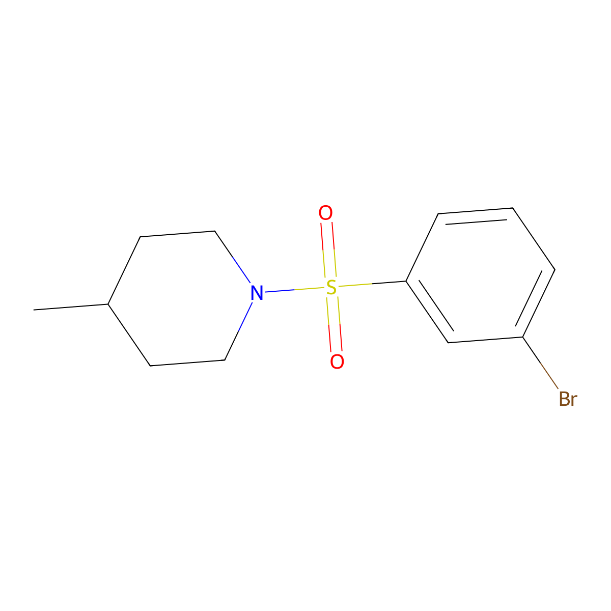 1-((3-Bromophenyl)sulfonyl)-4-methylpiperidine molecular structure, CAS 1095907-72-4