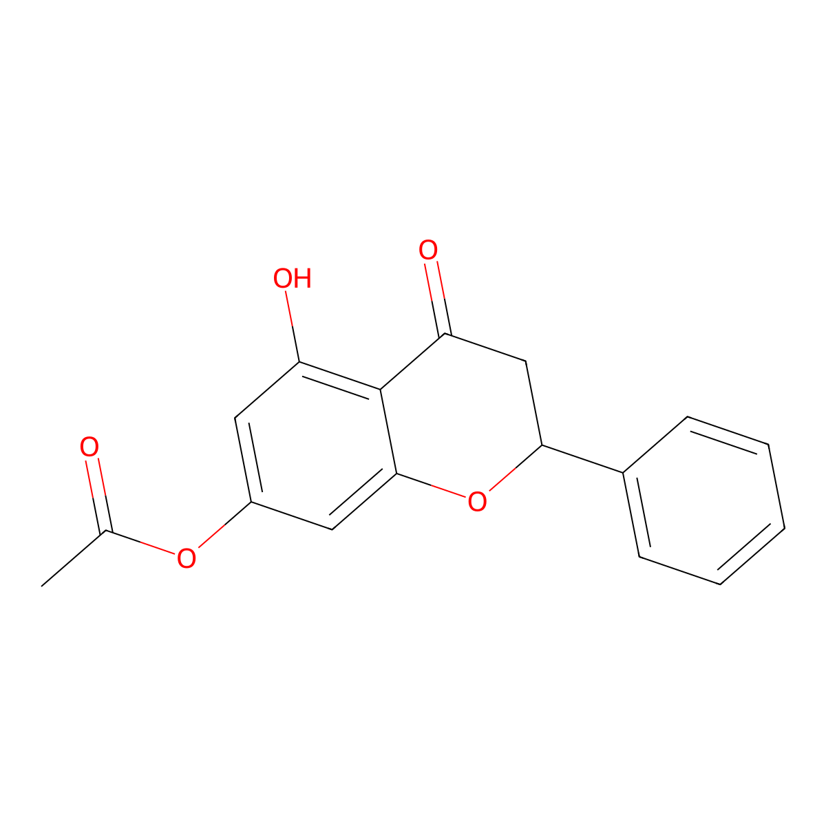 (S)-5-Hydroxy-4-oxo-2-phenylchroman-7-yl acetate molecular structure, CAS 109592-60-1