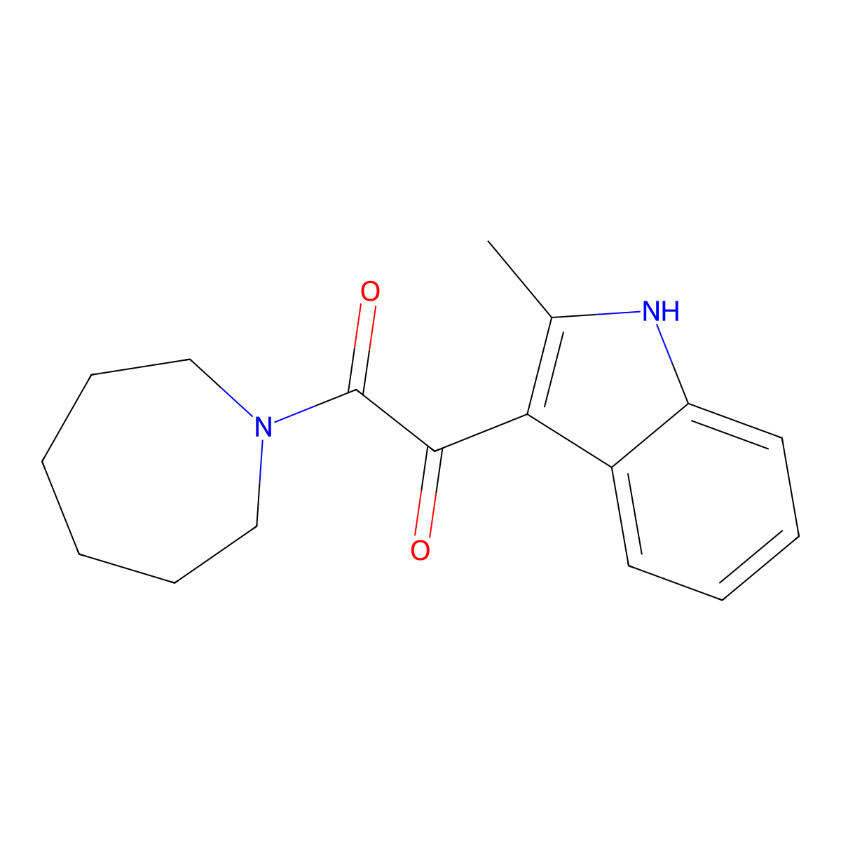 1-(azepan-1-yl)-2-(2-methyl-1H-indol-3-yl)ethane-1,2-dione molecular structure, CAS 109593-19-3