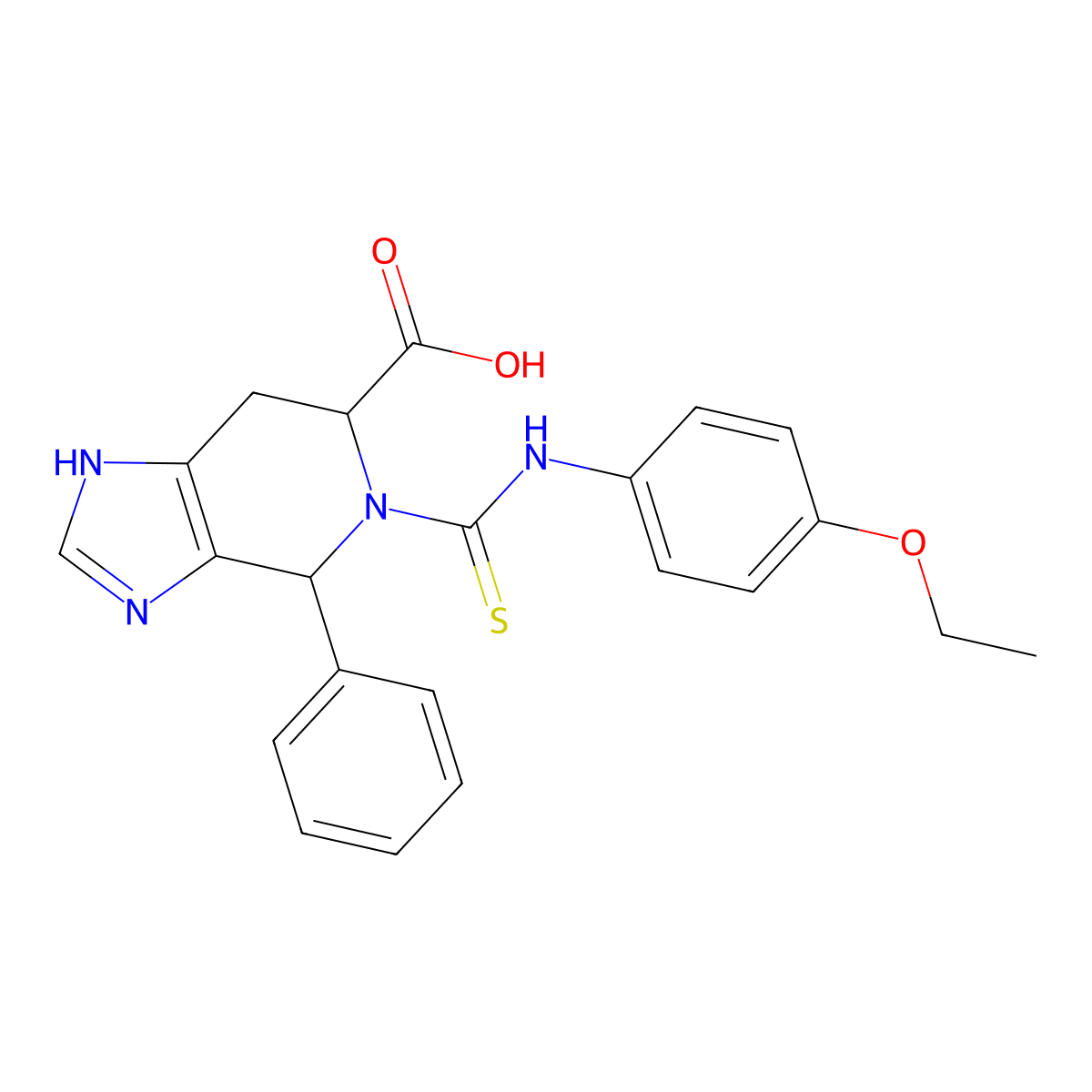 5-((4-ethoxyphenyl)carbamothioyl)-4-phenyl-4,5,6,7-tetrahydro-3H-imidazo[4,5-c]pyridine-6-carboxylic acid molecular structure, CAS 1095946-73-8