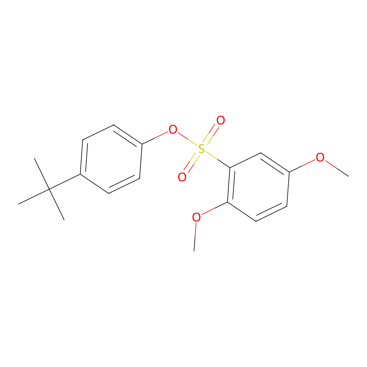 4-Tert-butylphenyl 2,5-dimethoxybenzene-1-sulfonate molecular structure, CAS 1095949-11-3