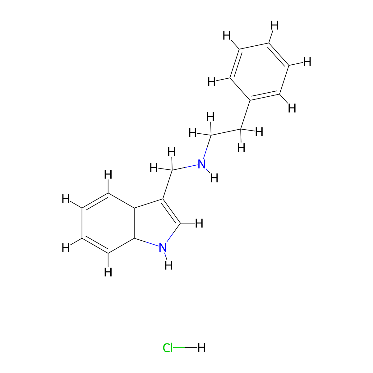 (1H-Indol-3-ylmethyl)-phenethyl-amine hydrochloride molecular structure, CAS 109595-56-4