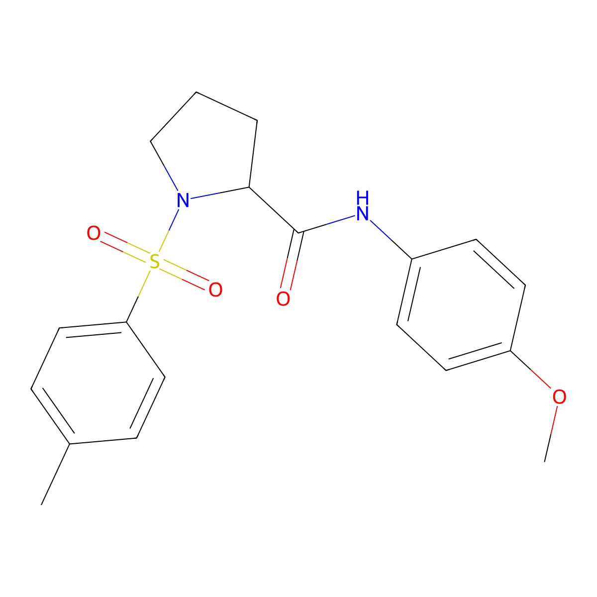 N-(4-methoxyphenyl)-1-tosylpyrrolidine-2-carboxamide molecular structure, CAS 1095953-42-6