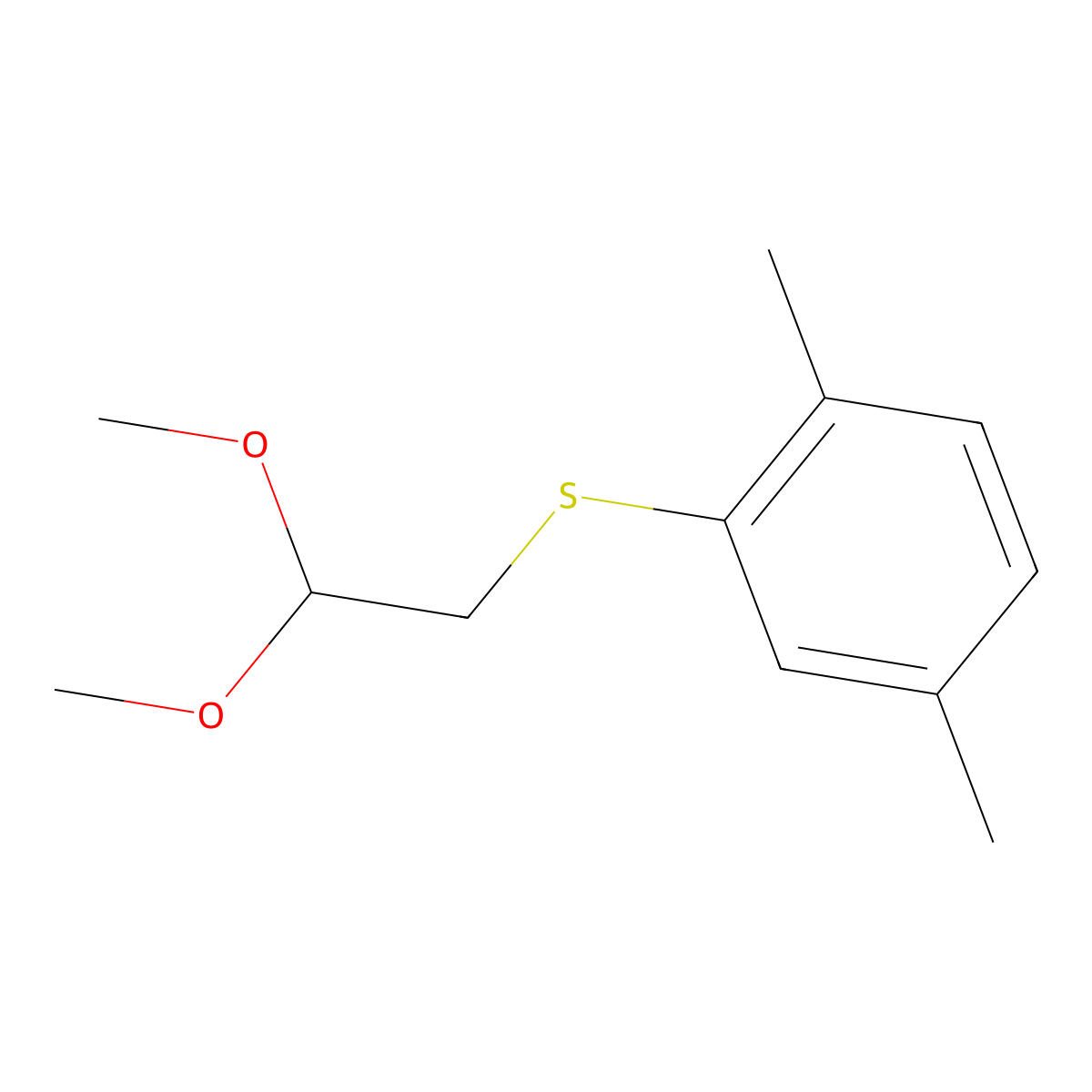 (2,2-Dimethoxyethyl)(2,5-dimethylphenyl)sulfane molecular structure, CAS 109596-63-6