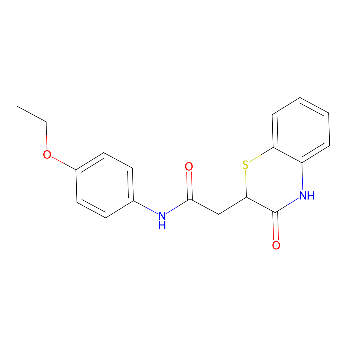N-(4-Ethoxyphenyl)-2-(3-oxo-3,4-dihydro-2H-1,4-benzothiazin-2-yl)acetamide molecular structure, CAS 109599-95-3