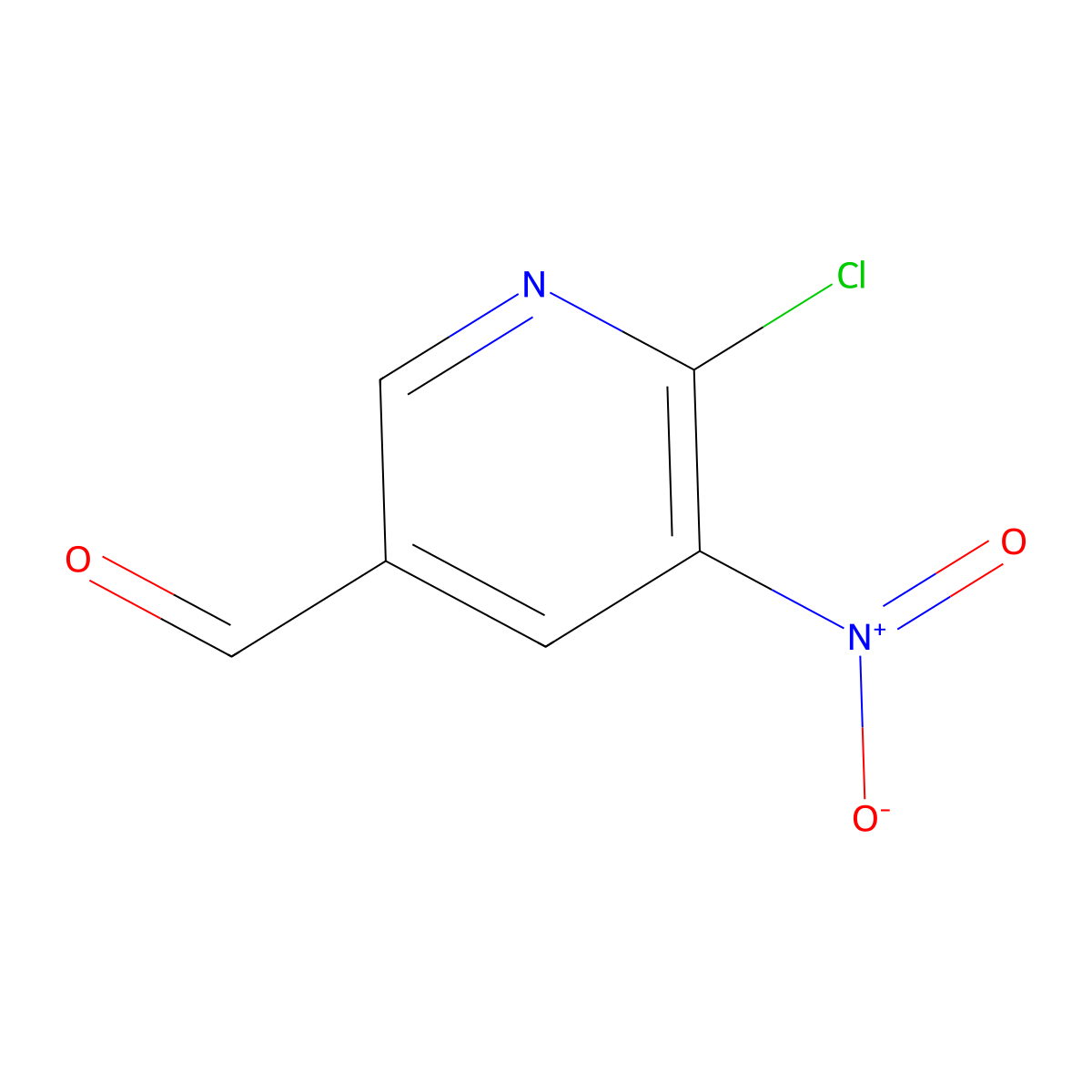 6-Chloro-5-nitropyridine-3-carbaldehyde molecular structure, CAS 1095990-10-5