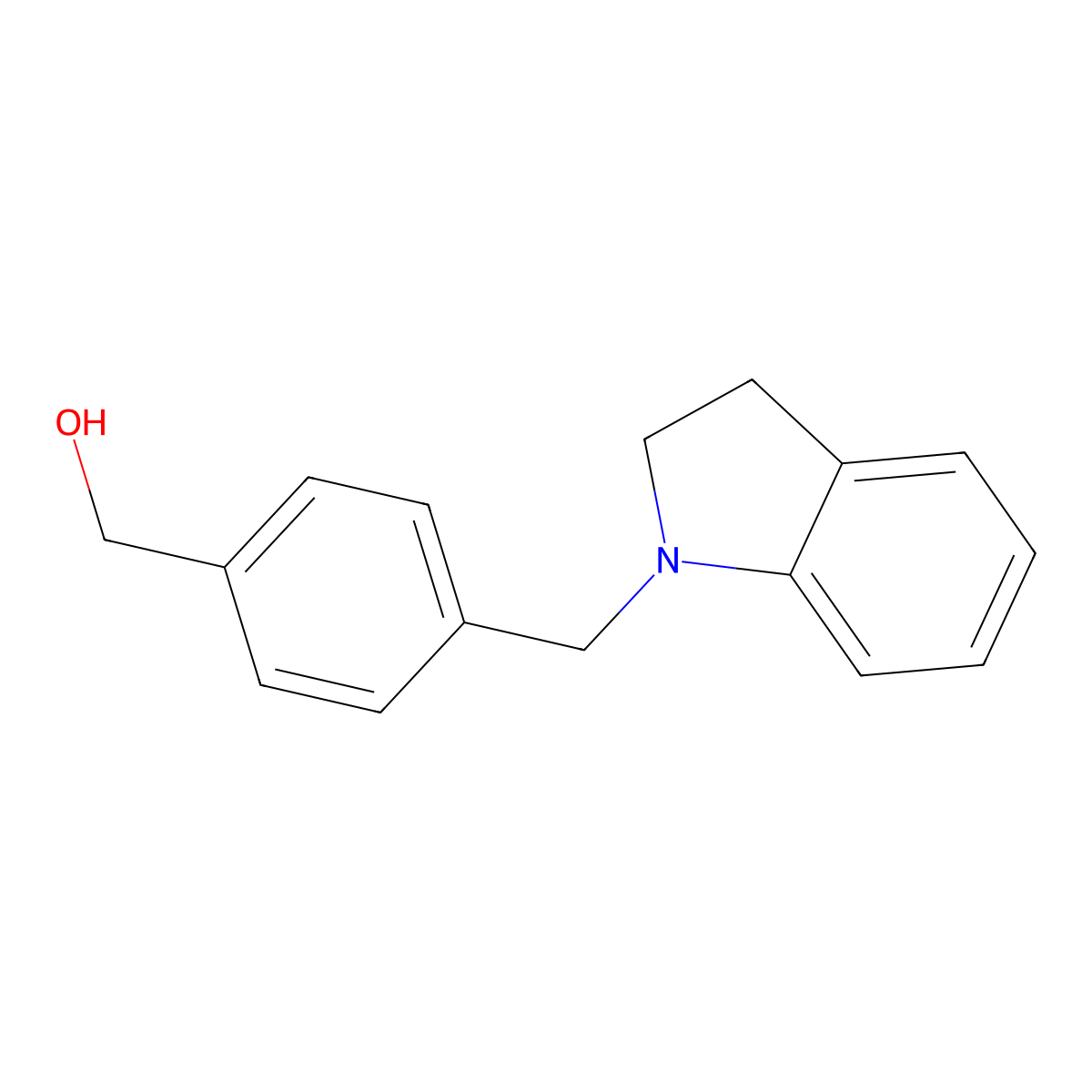(4-(2,3-Dihydroindol-1-ylmethyl)phenyl)methanol molecular structure, CAS 1095990-16-1