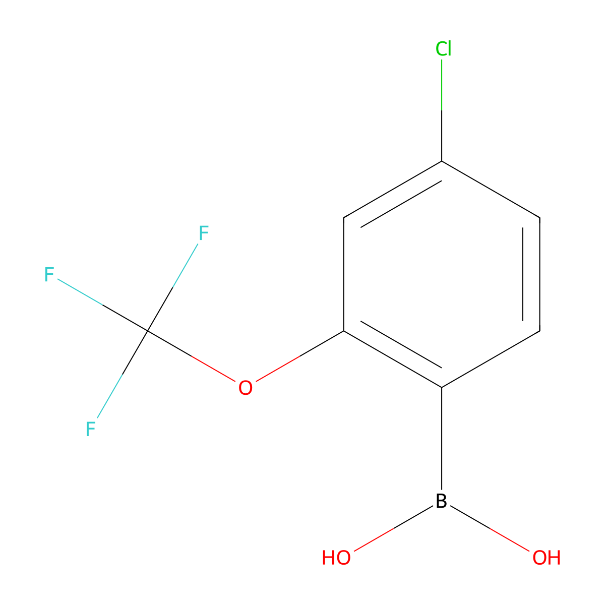 (4-Chloro-2-(trifluoromethoxy)phenyl)boronic acid molecular structure, CAS 1095990-65-0