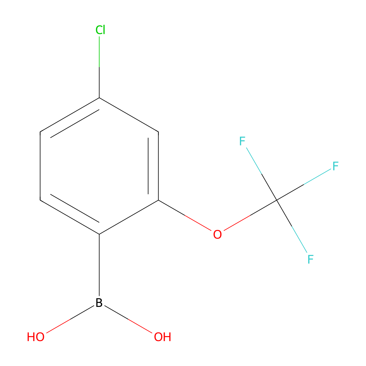 (4-Chloro-2-(trifluoromethoxy)phenyl)boronic acid molecular structure, CAS 1095990-65-0