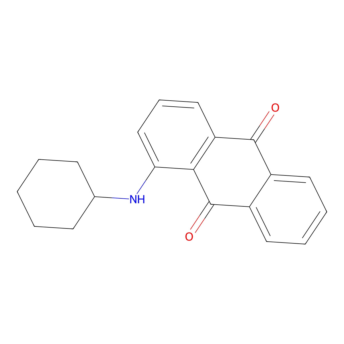 9,10-Anthracenedione, 1-(cyclohexylamino)- molecular structure, CAS 1096-48-6