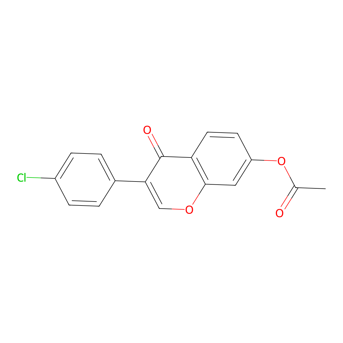 3-(4-chlorophenyl)-4-oxo-4H-chromen-7-yl acetate molecular structure, CAS 109601-38-9