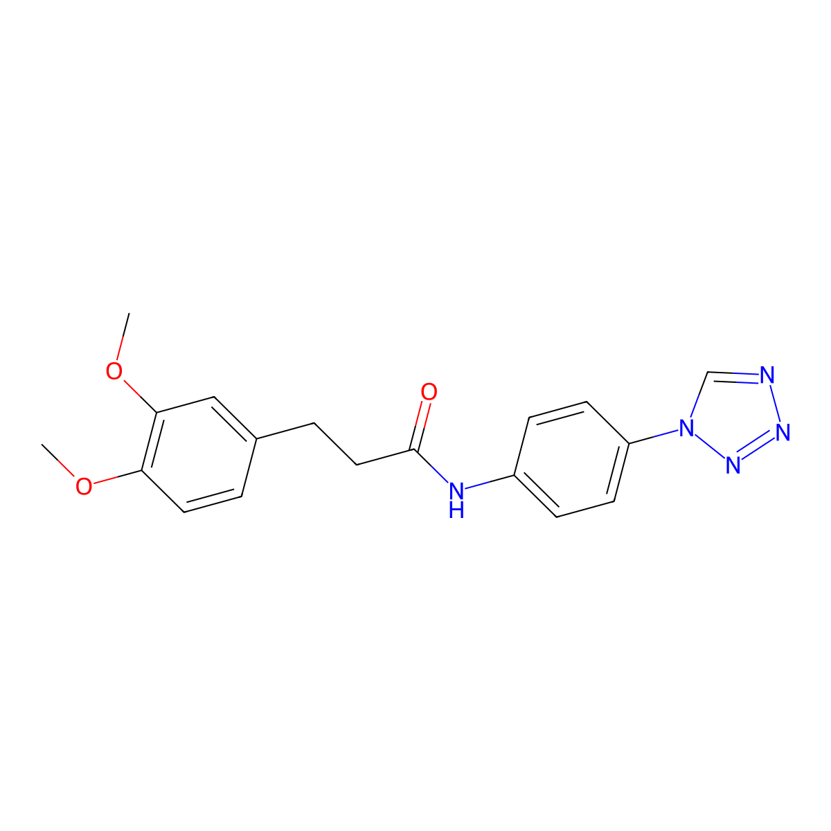 3-(3,4-dimethoxyphenyl)-N-[4-(1H-tetrazol-1-yl)phenyl]propanamide molecular structure, CAS 1096027-80-3