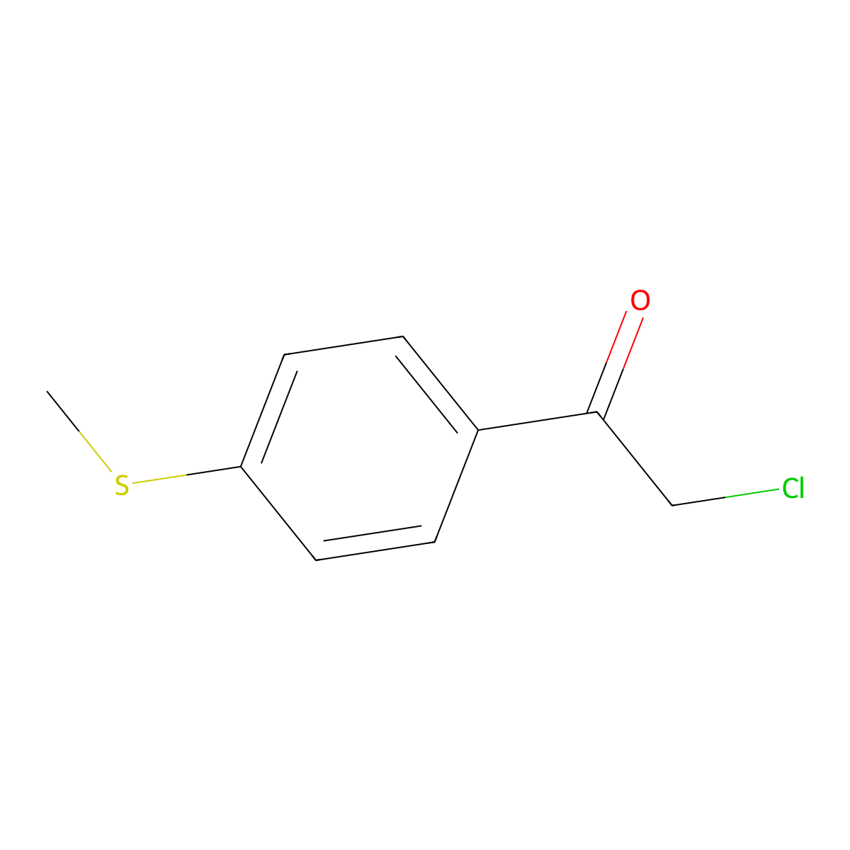 2-Chloro-1-(4-(methylsulfanyl)phenyl)ethan-1-one molecular structure, CAS 109607-24-1