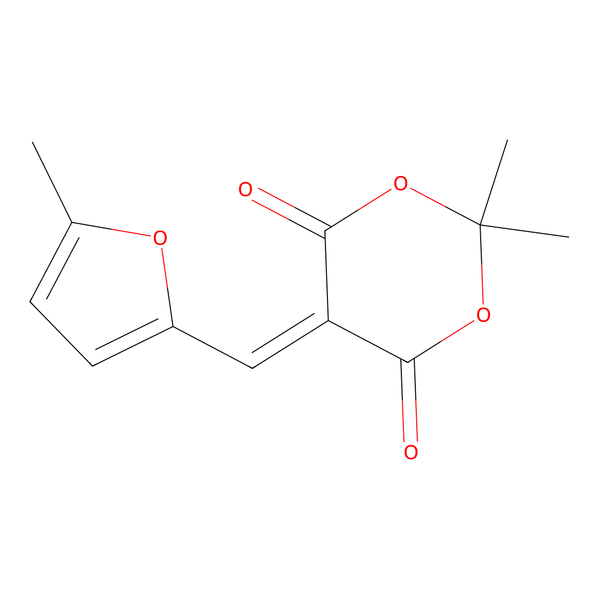2,2-Dimethyl-5-[(5-methylfuran-2-yl)methylidene]-1,3-dioxane-4,6-dione molecular structure, CAS 109610-93-7
