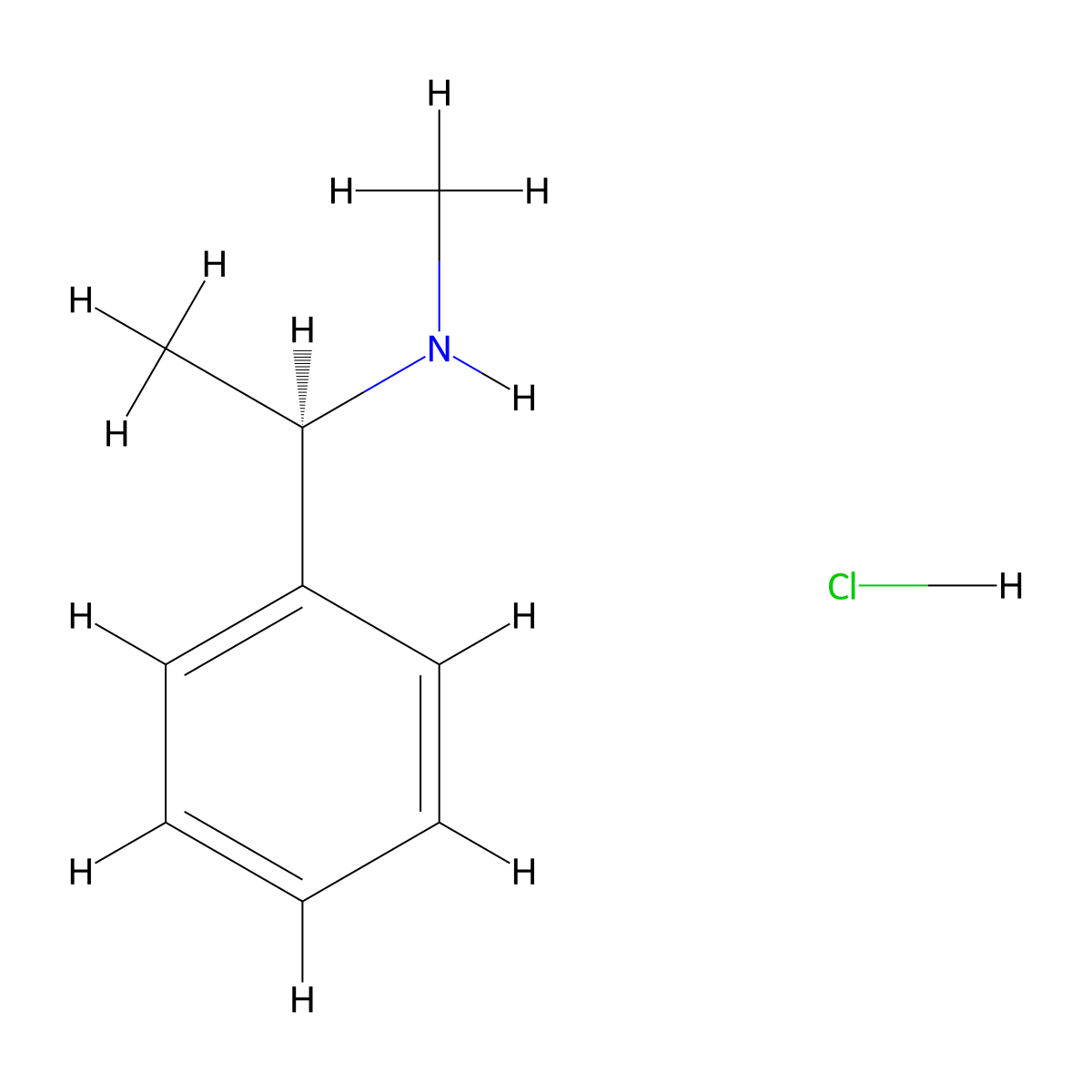 (R)-N-Methyl-1-phenylethanamine hydrochloride molecular structure, CAS 1096105-18-8