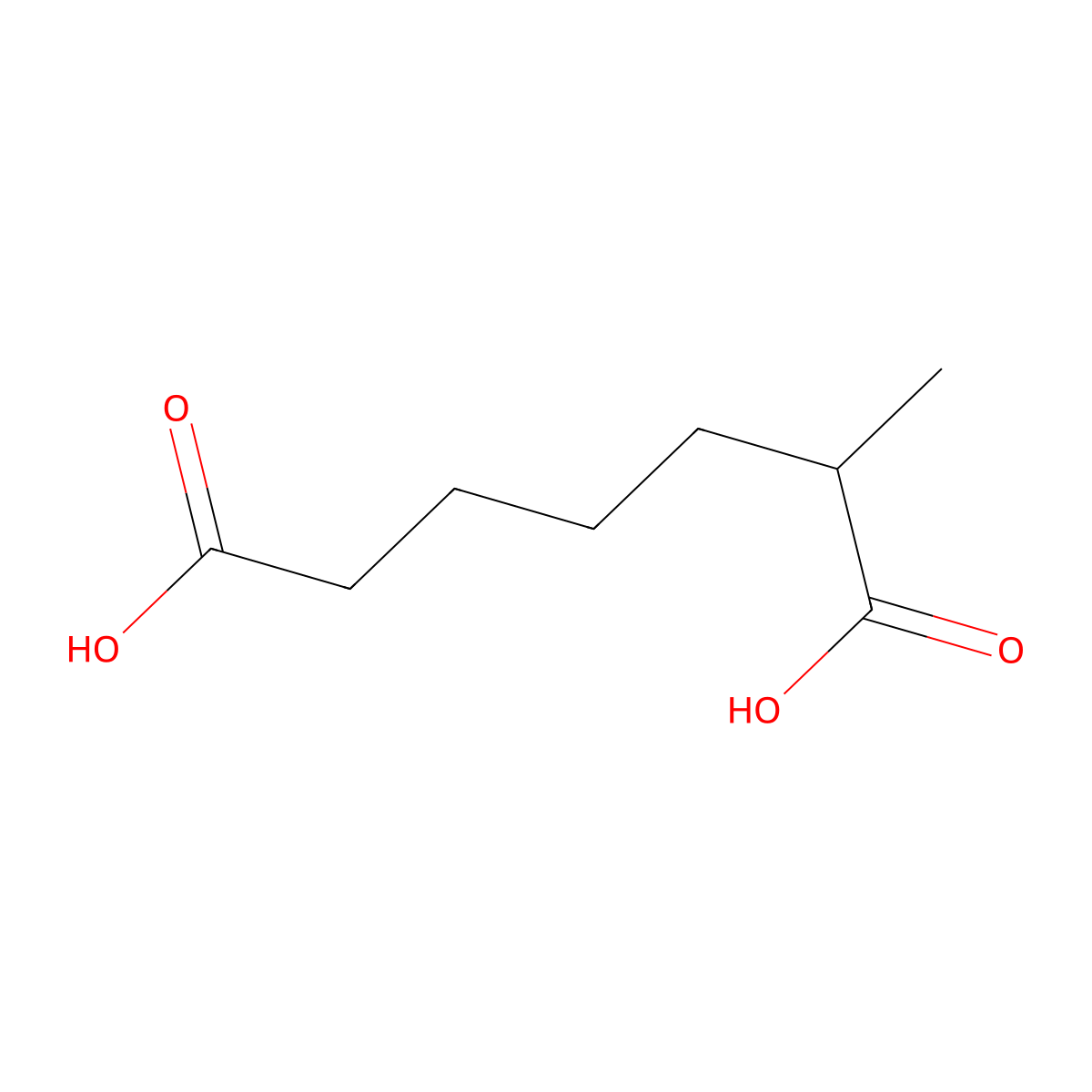 2-Methylheptanedioic acid molecular structure, CAS 109612-71-7