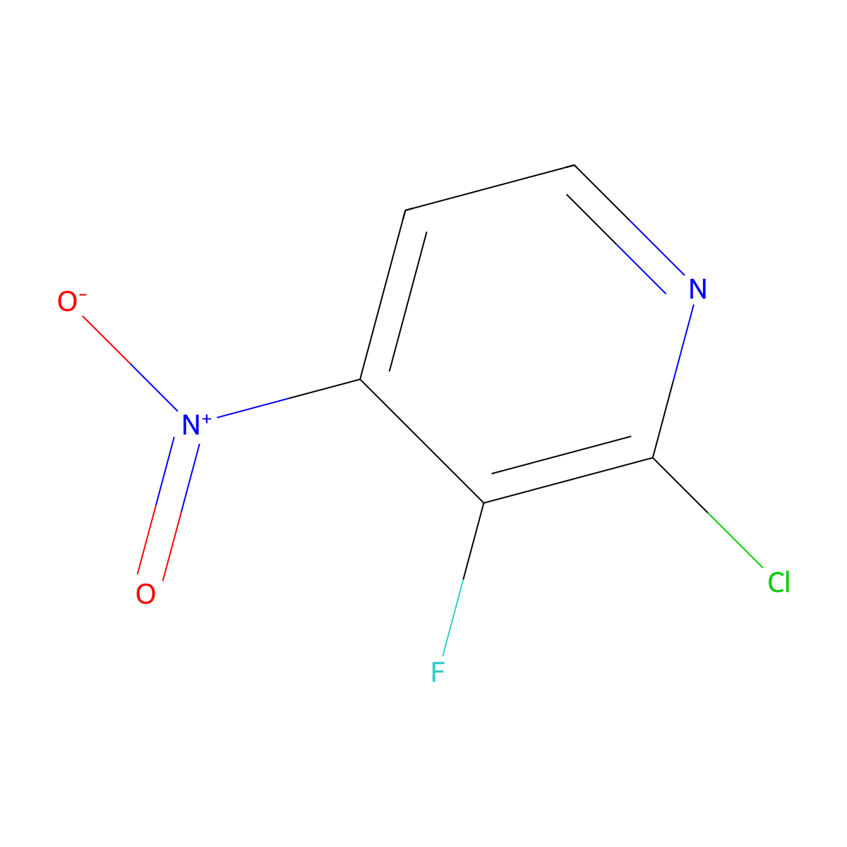 2-Chloro-3-fluoro-4-nitropyridine molecular structure, CAS 109613-90-3