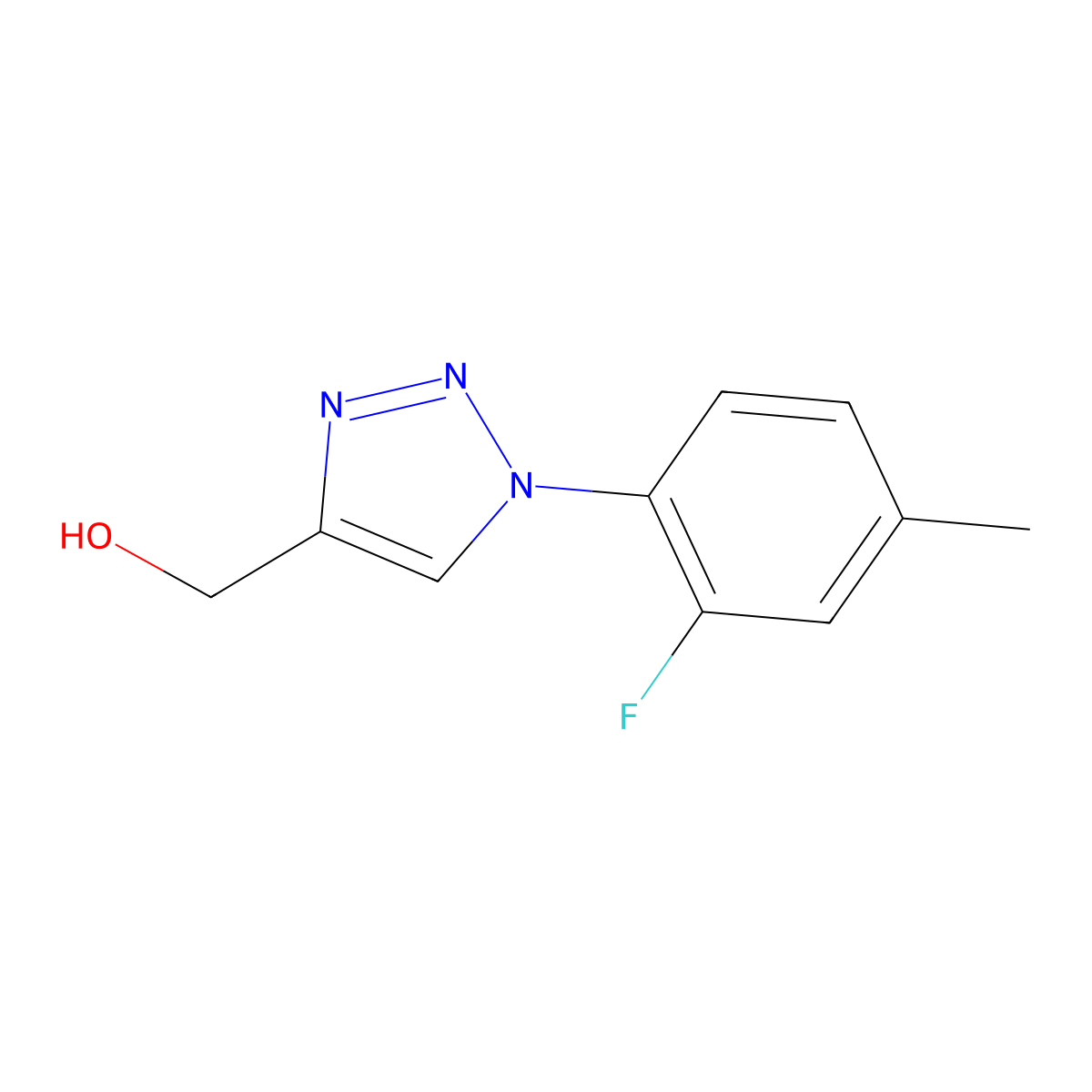 [1-(2-Fluoro-4-methylphenyl)-1H-1,2,3-triazol-4-yl]methanol molecular structure, CAS 1096130-69-6
