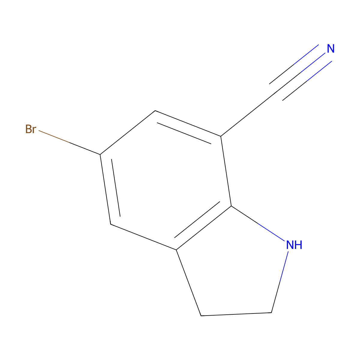 5-Bromoindoline-7-carbonitrile molecular structure, CAS 1096141-53-5