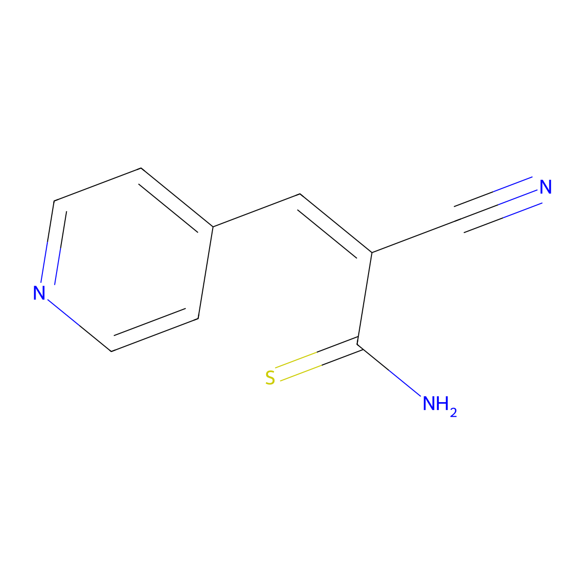 2-Propenethioamide, 2-cyano-3-(4-pyridinyl)- molecular structure, CAS 109619-21-8