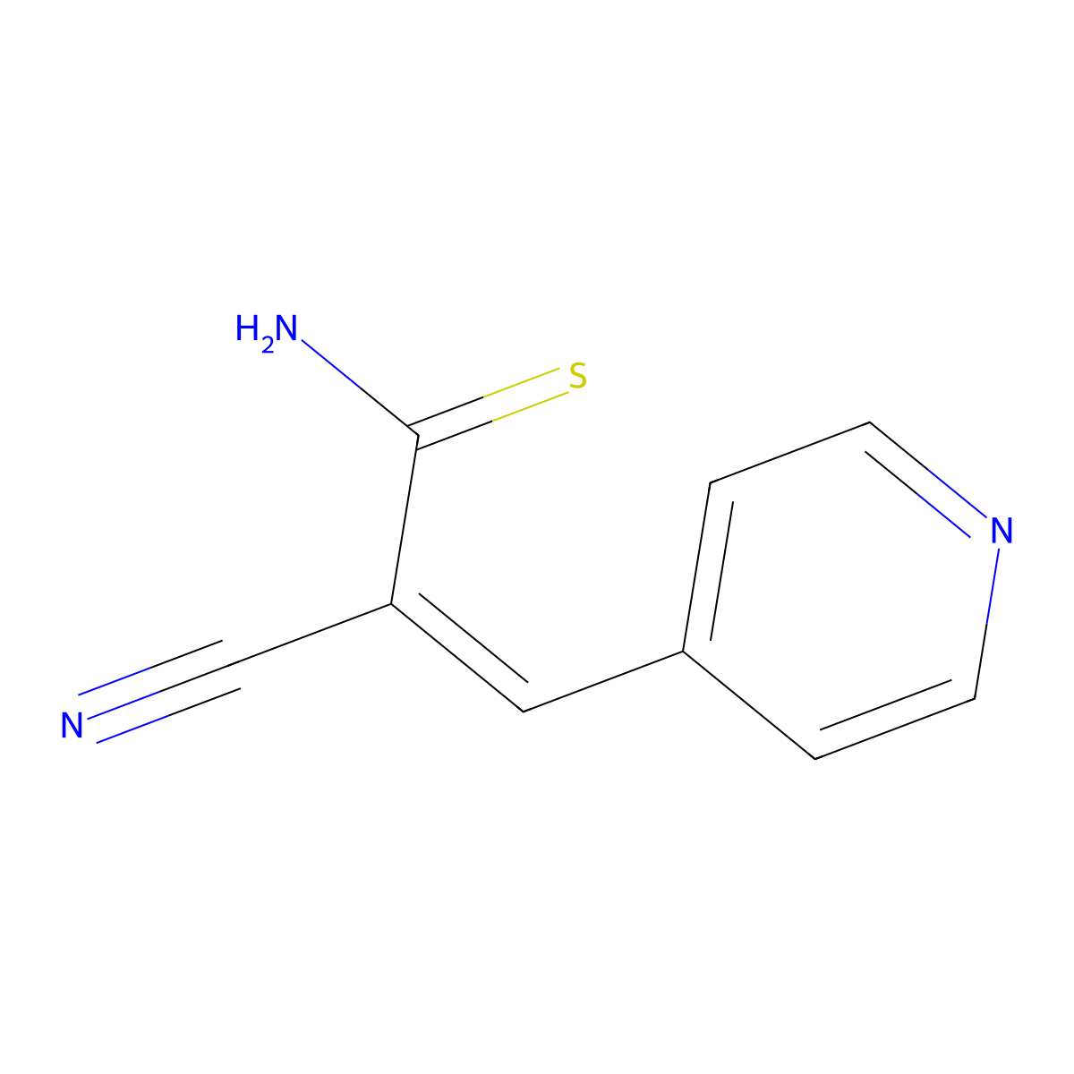 2-Propenethioamide, 2-cyano-3-(4-pyridinyl)- molecular structure, CAS 109619-21-8