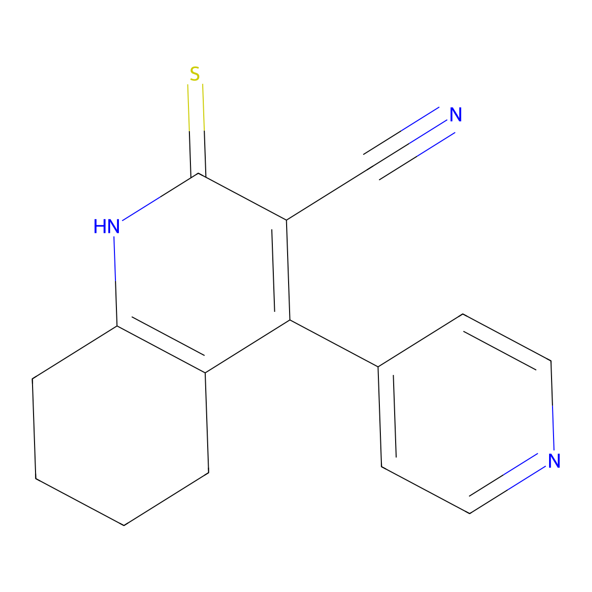 4-pyridin-4-yl-2-sulfanylidene-5,6,7,8-tetrahydro-1H-quinoline-3-carbonitrile molecular structure, CAS 109619-38-7
