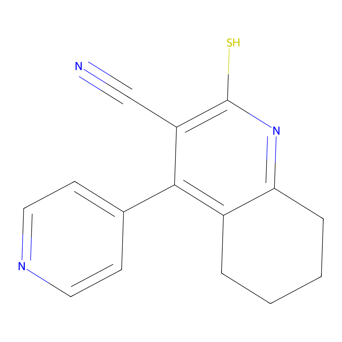 4-pyridin-4-yl-2-sulfanylidene-5,6,7,8-tetrahydro-1H-quinoline-3-carbonitrile molecular structure, CAS 109619-38-7