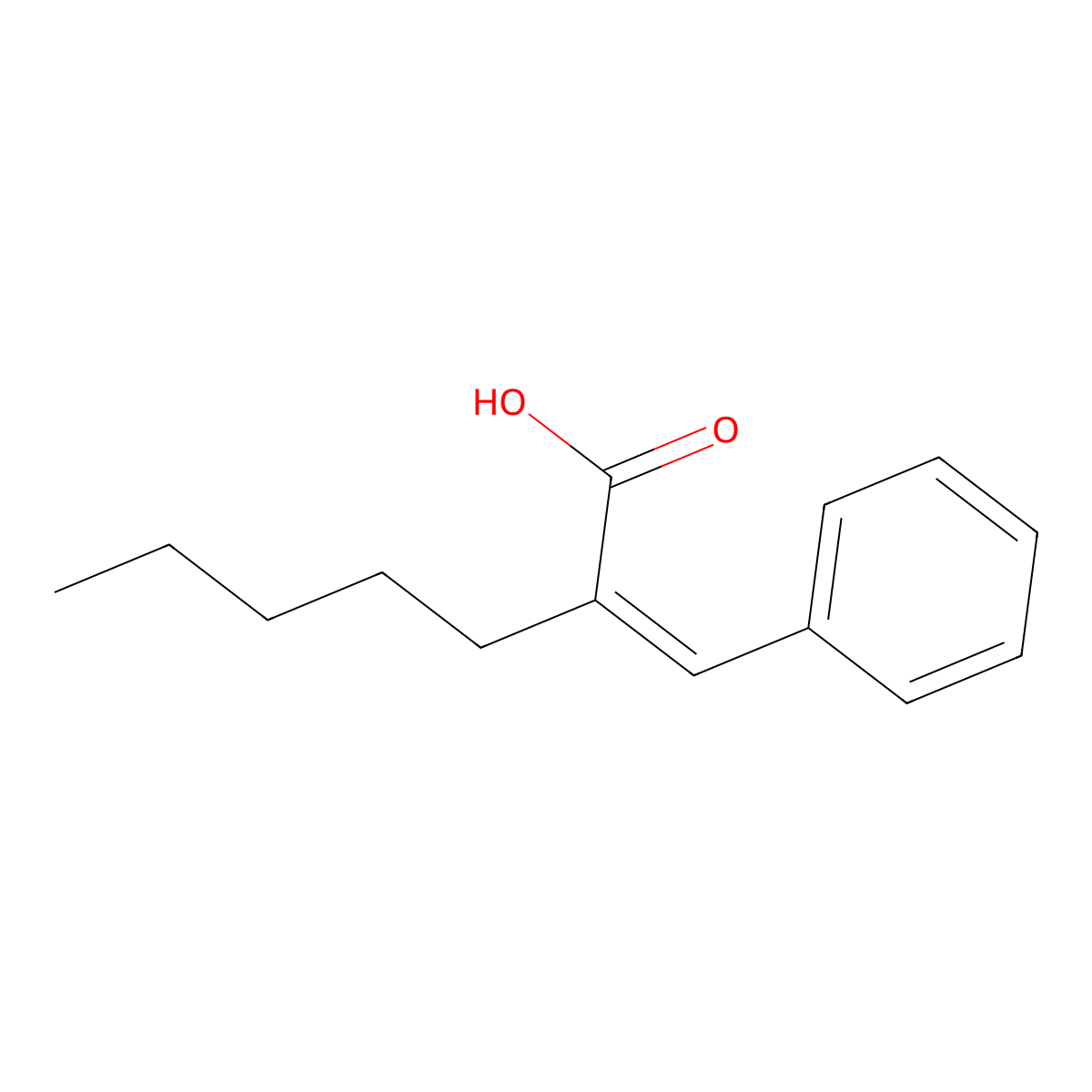 (2E)-2-(phenylmethylidene)heptanoic acid molecular structure, CAS 109619-81-0