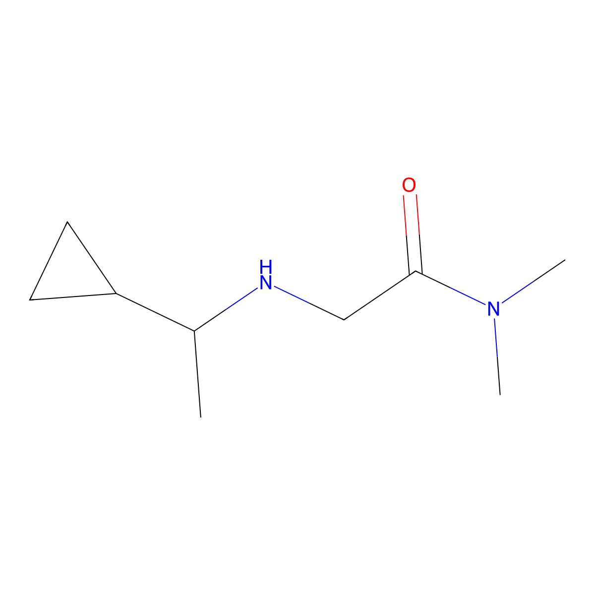 2-[(1-Cyclopropylethyl)amino]-N,N-dimethylacetamide molecular structure, CAS 1096258-95-5