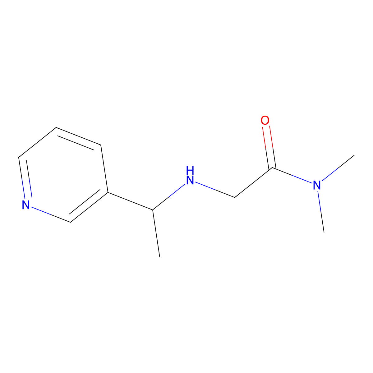 N,N-Dimethyl-2-{[1-(pyridin-3-yl)ethyl]amino}acetamide molecular structure, CAS 1096259-59-4