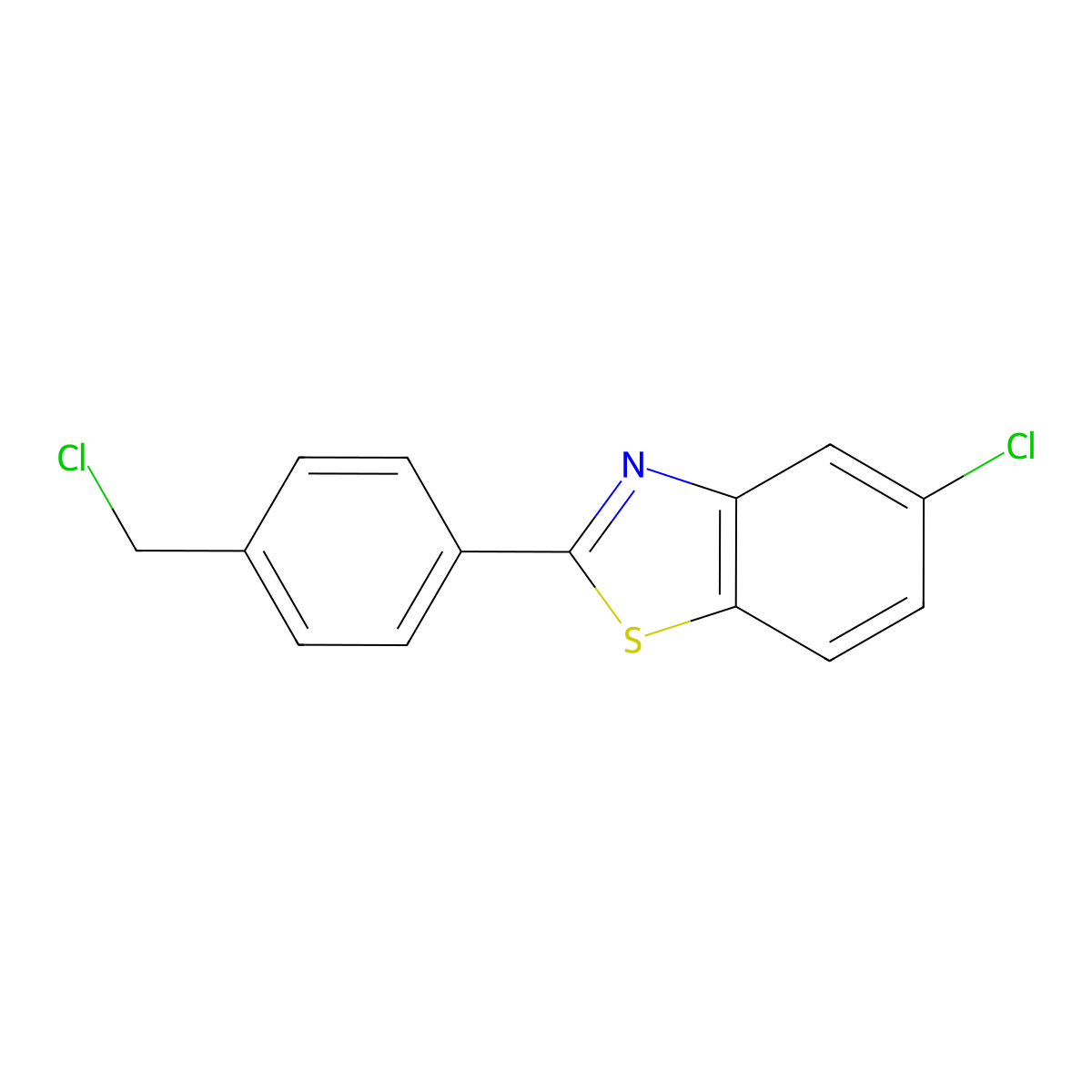 5-Chloro-2-[4-(chloromethyl)phenyl]-1,3-benzothiazole molecular structure, CAS 1096267-76-3