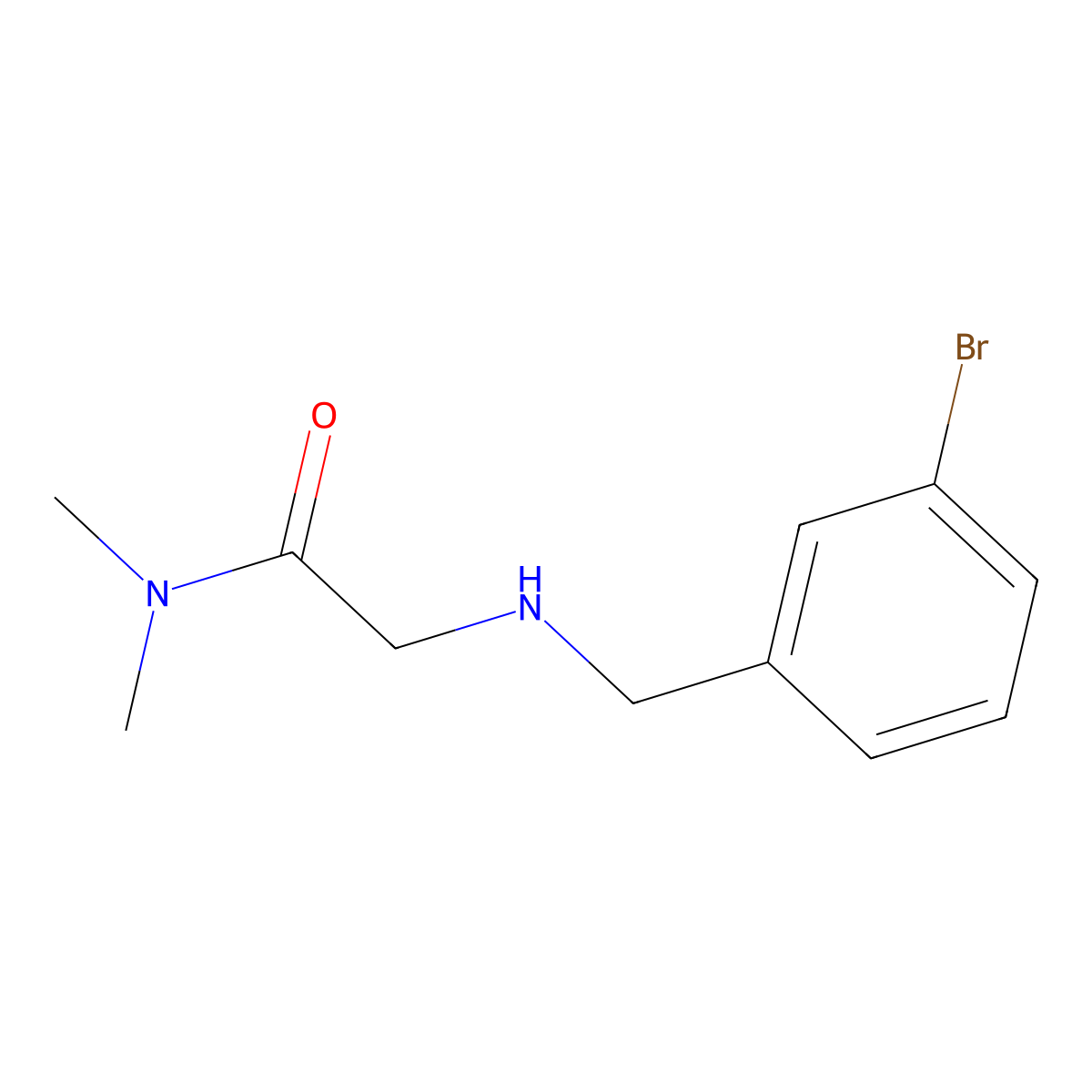 2-{[(3-bromophenyl)methyl]amino}-N,N-dimethylacetamide molecular structure, CAS 1096272-23-9