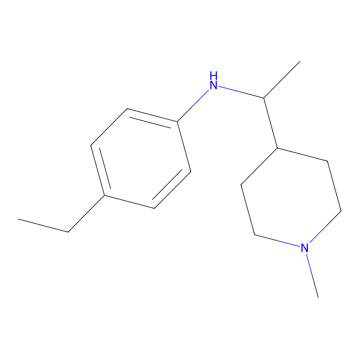 4-ethyl-N-[1-(1-methylpiperidin-4-yl)ethyl]aniline molecular structure, CAS 1096278-24-8