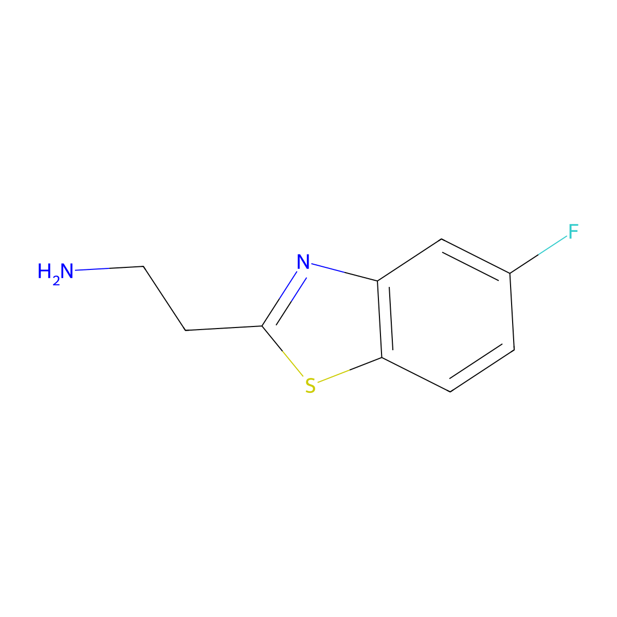 2-(5-Fluoro-1,3-benzothiazol-2-yl)ethan-1-amine molecular structure, CAS 1096279-13-8