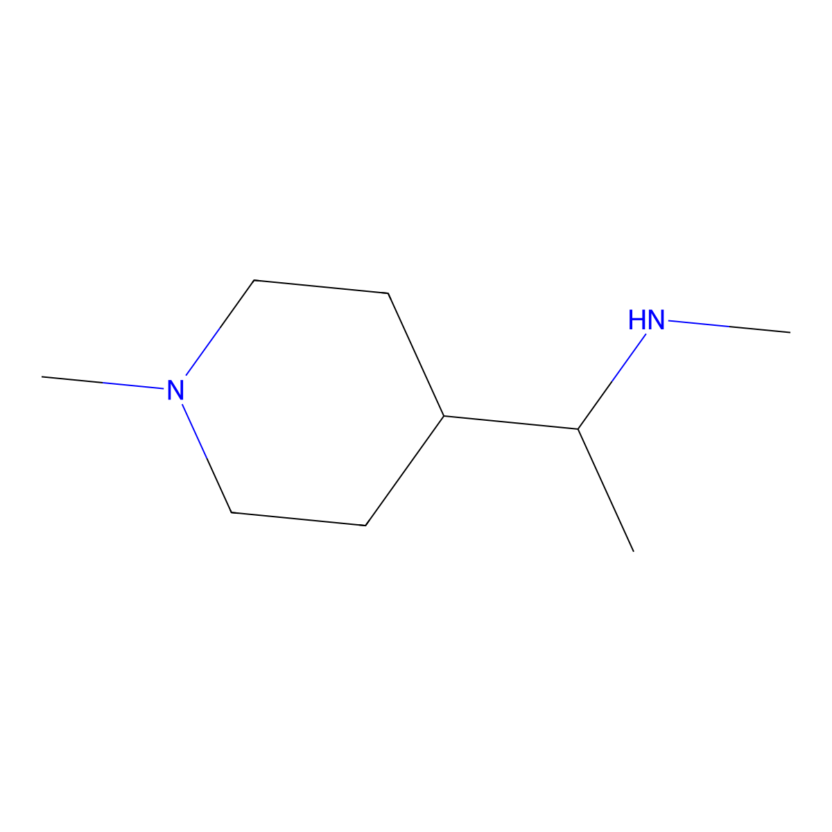Methyl[1-(1-methylpiperidin-4-yl)ethyl]amine molecular structure, CAS 1096282-35-7