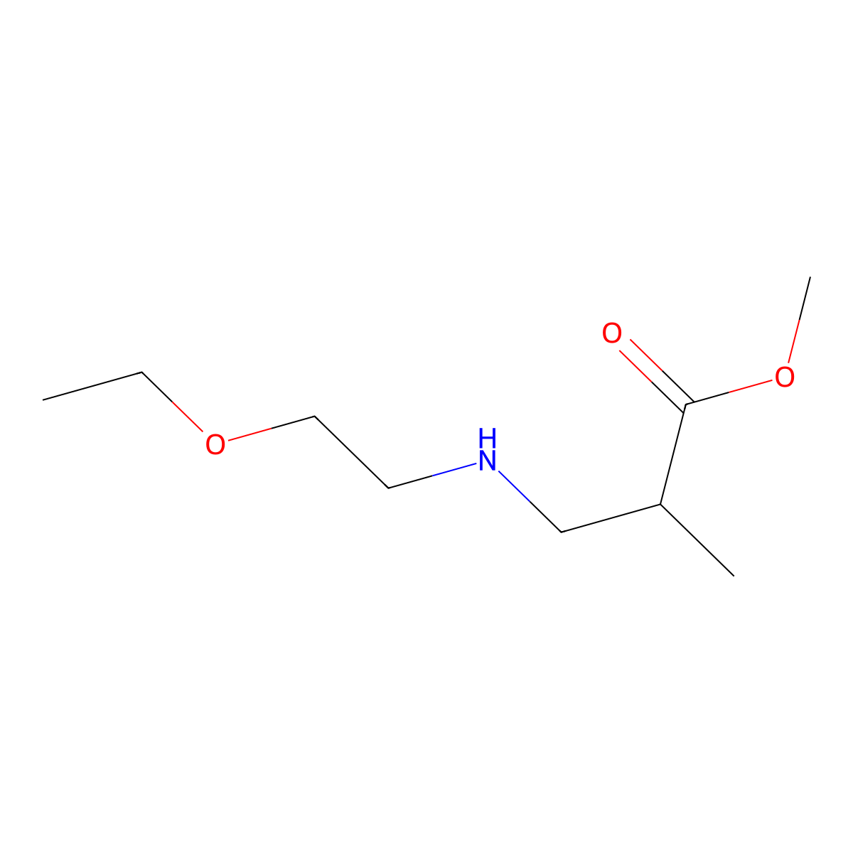 Methyl 3-[(2-ethoxyethyl)amino]-2-methylpropanoate molecular structure, CAS 109629-29-0