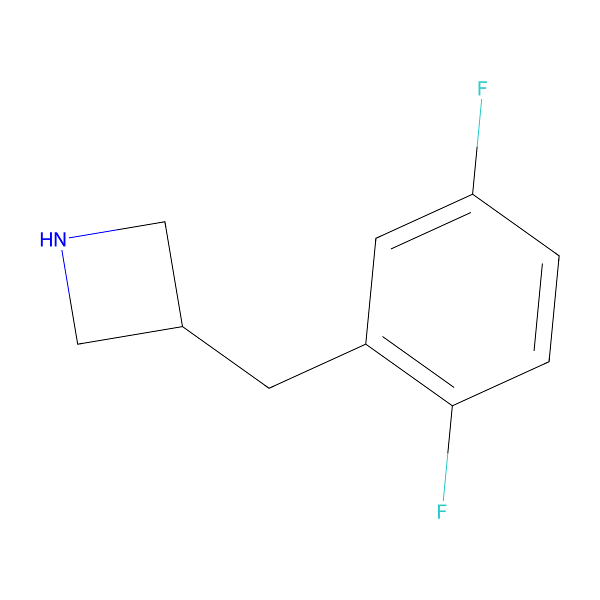 3-[(2,5-Difluorophenyl)methyl]azetidine molecular structure, CAS 1096295-76-9