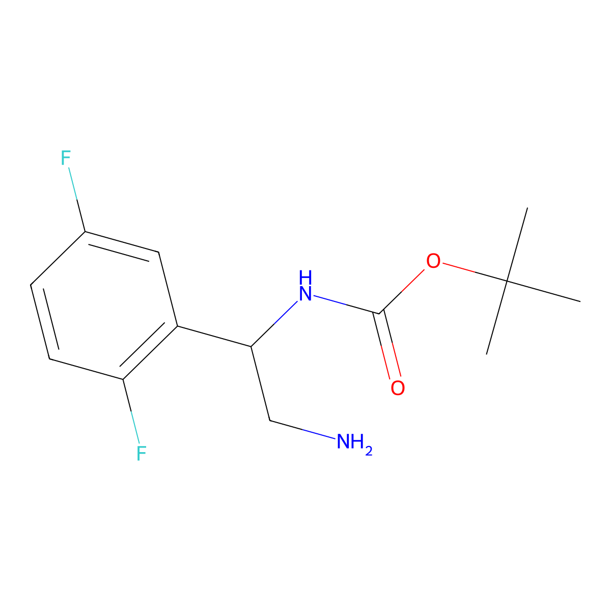 tert-butyl N-[2-amino-1-(2,5-difluorophenyl)ethyl]carbamate molecular structure, CAS 1096296-16-0