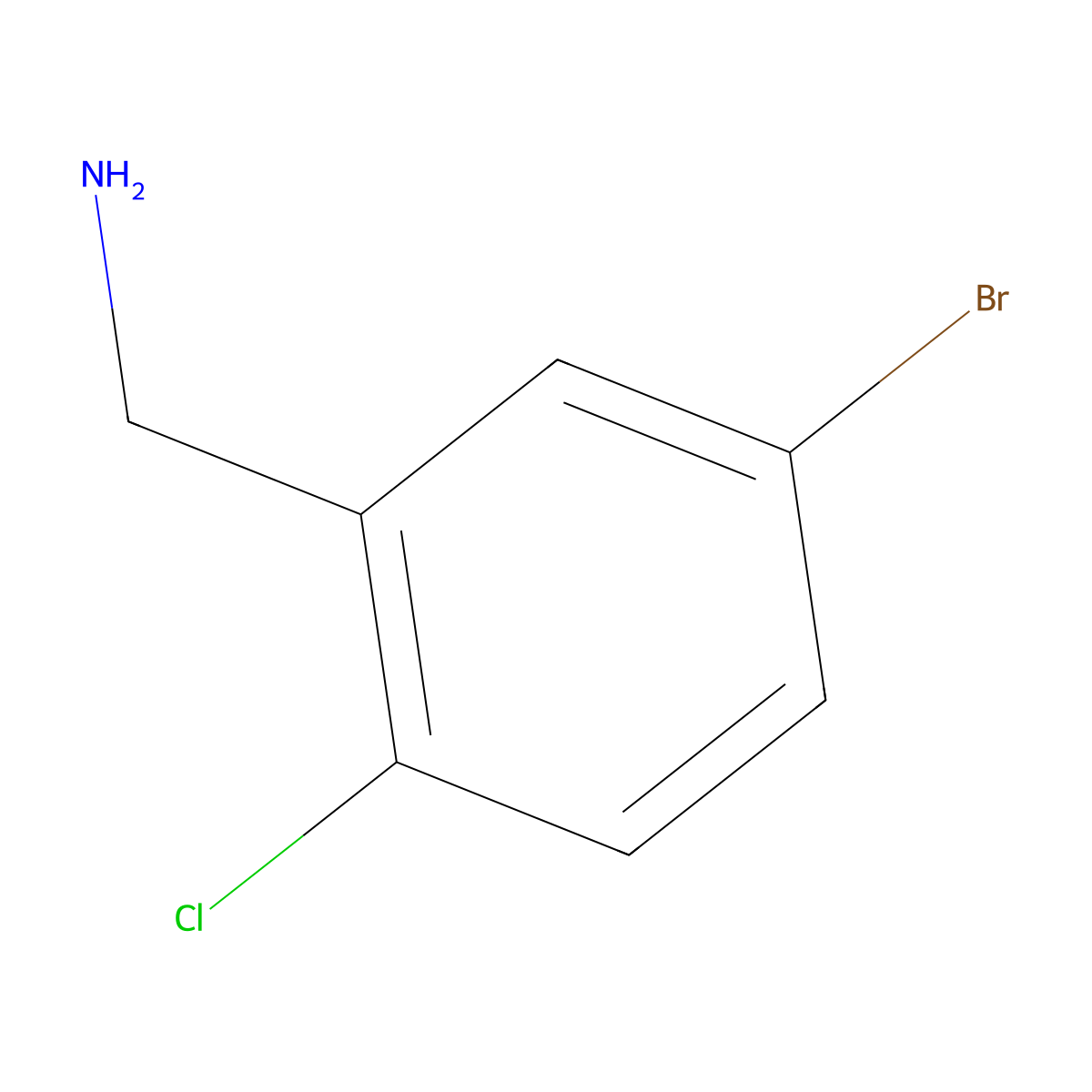 (5-Bromo-2-chlorophenyl)methanamine molecular structure, CAS 1096296-85-3