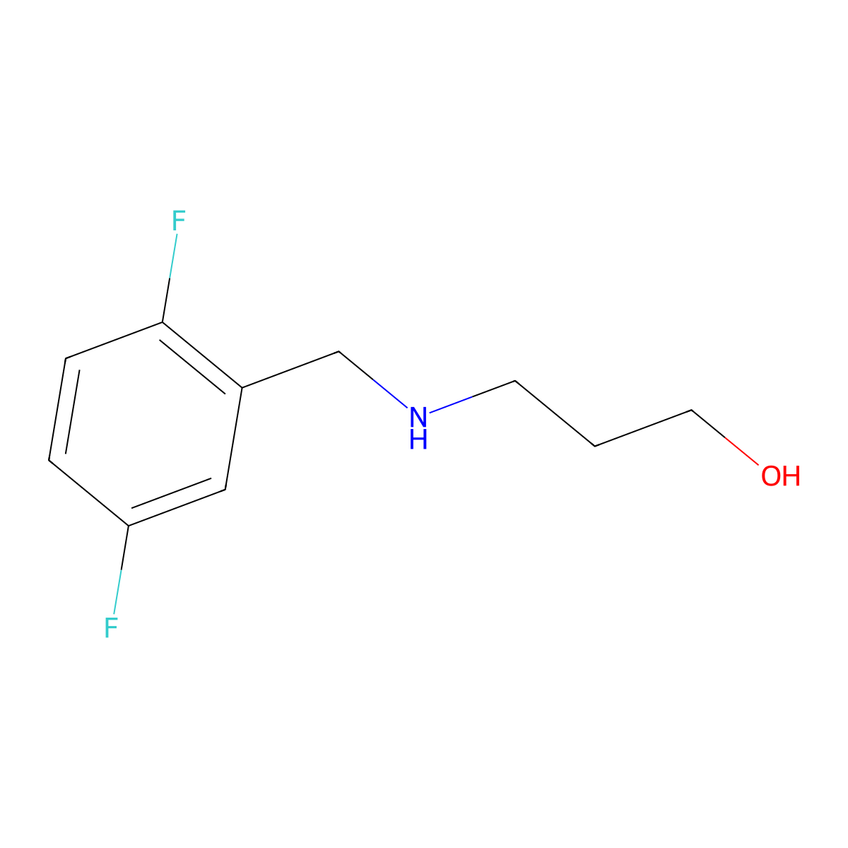 3-{[(2,5-Difluorophenyl)methyl]amino}propan-1-ol molecular structure, CAS 1096298-09-7
