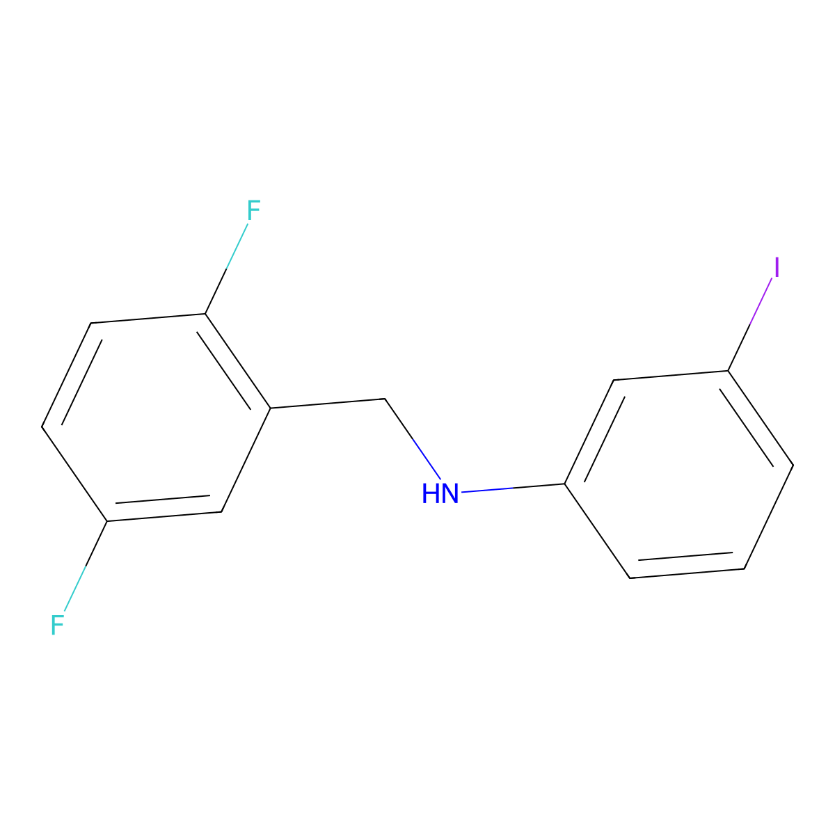 2,5-Difluoro-N-(3-iodophenyl)benzenemethanamine molecular structure, CAS 1096298-27-9