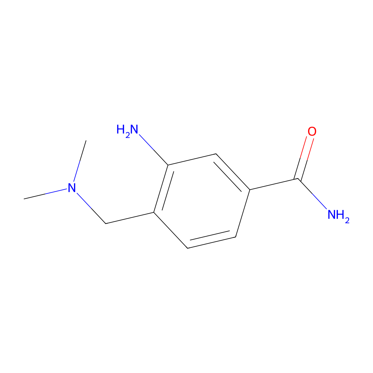 3-Amino-4-[(dimethylamino)methyl]benzamide molecular structure, CAS 1096299-39-6