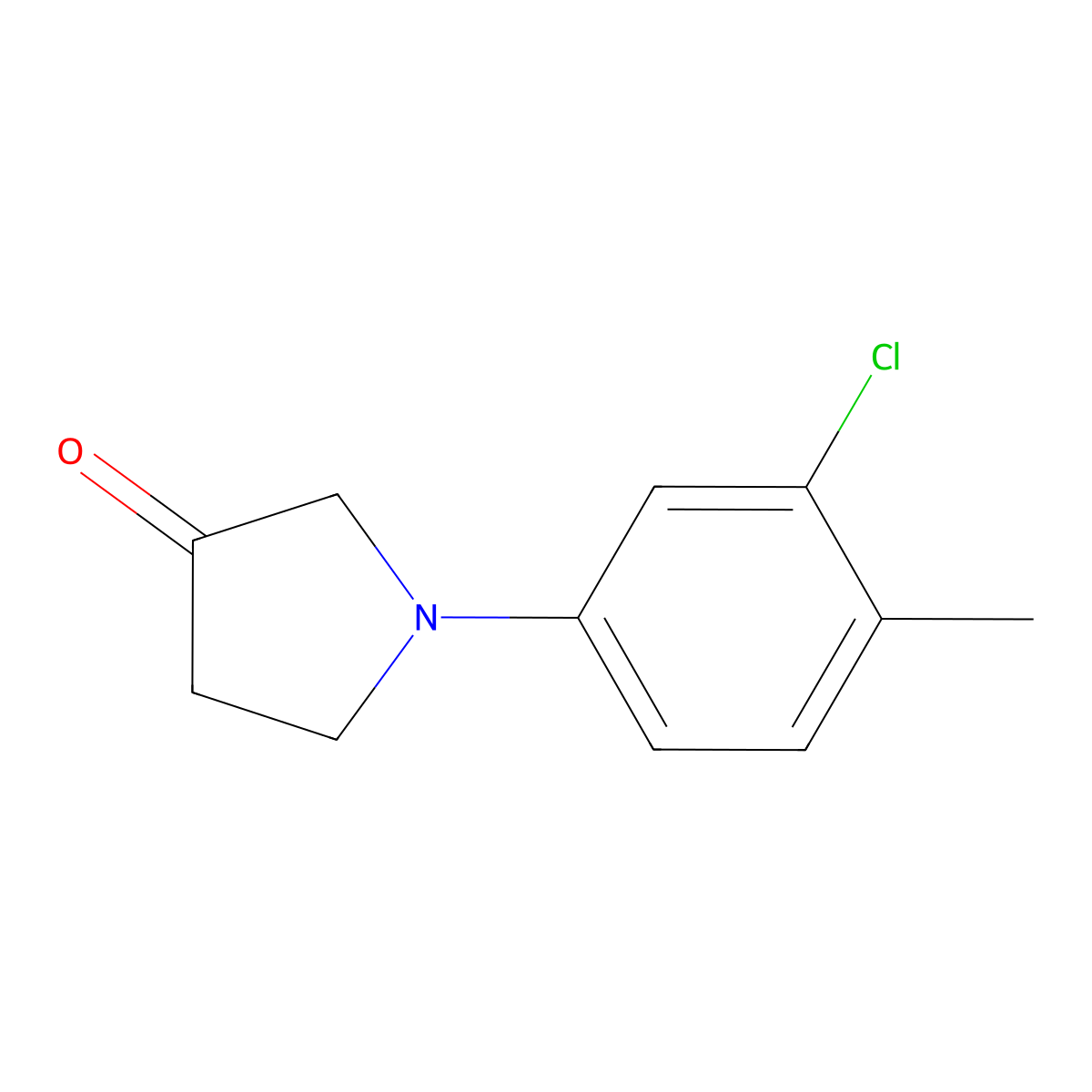 1-(3-Chloro-4-methylphenyl)pyrrolidin-3-one molecular structure, CAS 1096301-03-9