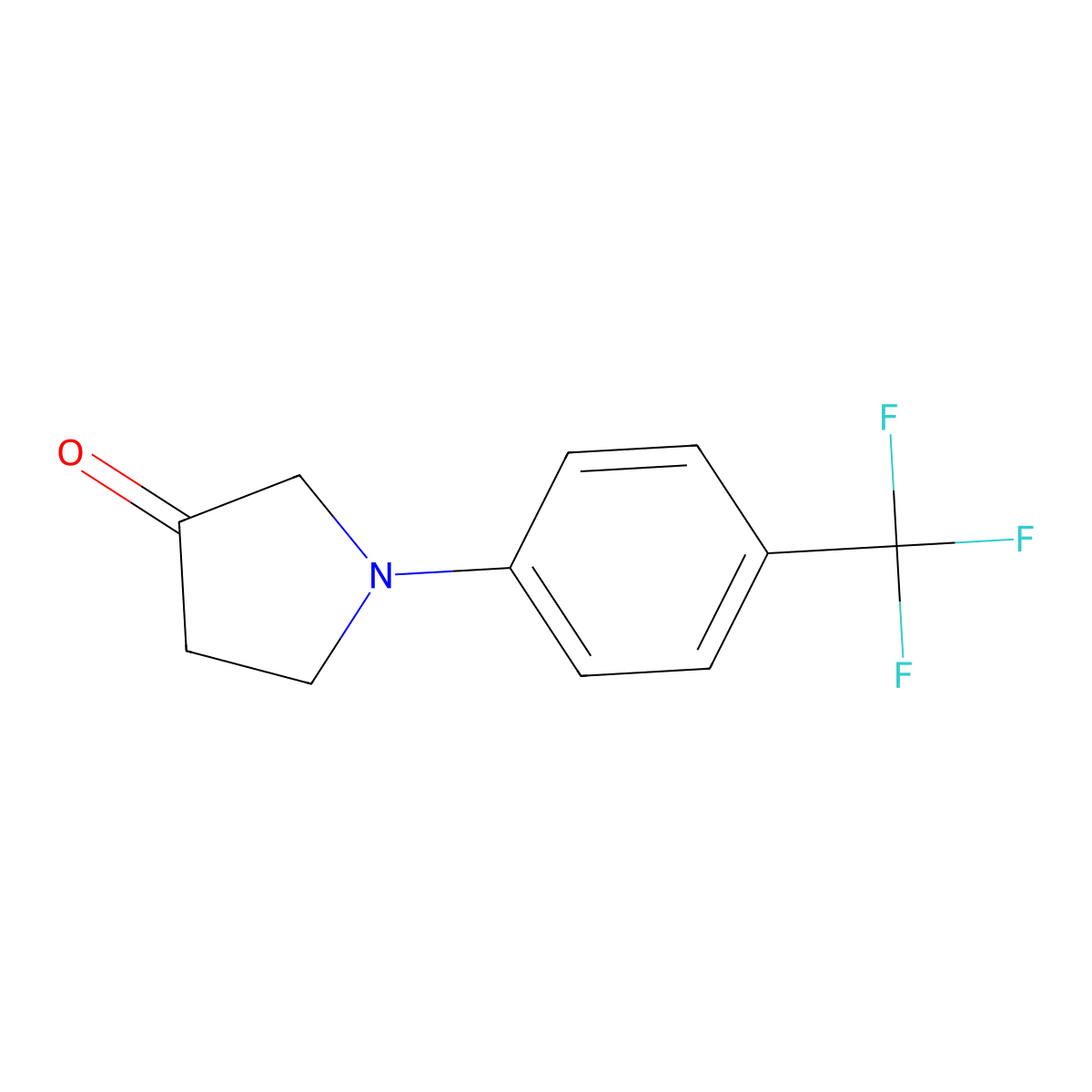 1-(4-(Trifluoromethyl)phenyl)pyrrolidin-3-one molecular structure, CAS 1096301-15-3